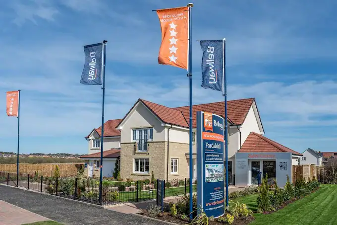 New Bellway Homes residential development at Fardalehill, showcasing modern houses and community ame.